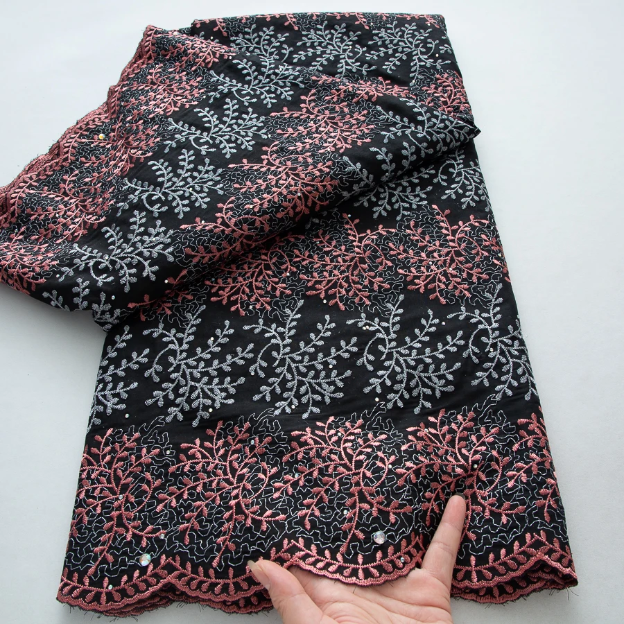 Latest African Dry Cotton Lace Fabric 2025 Hight Qualiry Swiss Voile Lace in Switzerland Lace Fabric Nigeria For Women Dress Sew