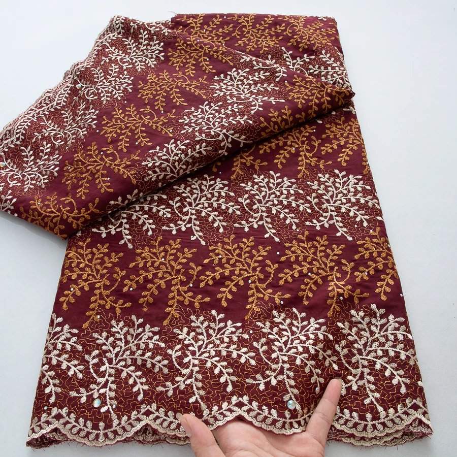 Latest African Dry Cotton Lace Fabric 2025 Hight Qualiry Swiss Voile Lace in Switzerland Lace Fabric Nigeria For Women Dress Sew