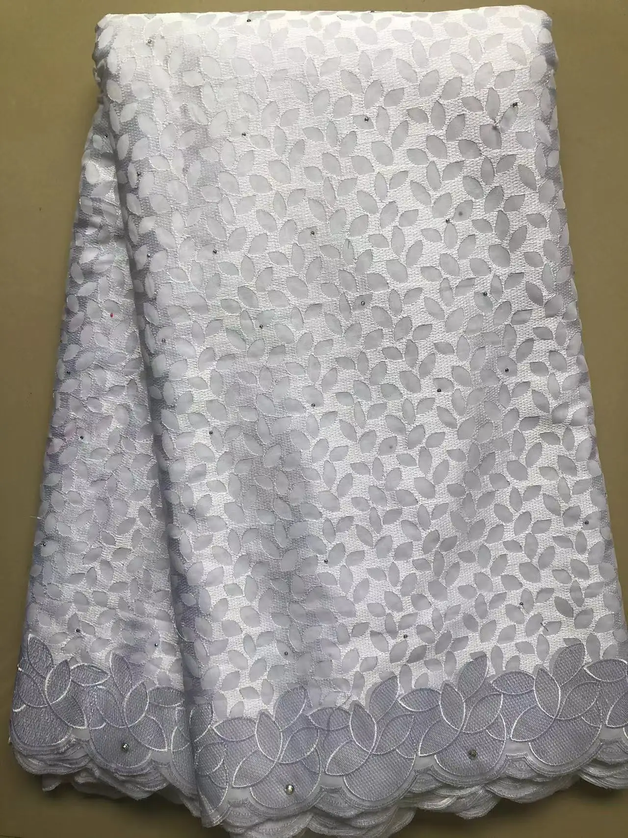 Latest African Cotton Lace Fabric With Stones 2025 High Quality Swiss Voile Lace For Nigerian Sewing Wedding Party Dresses