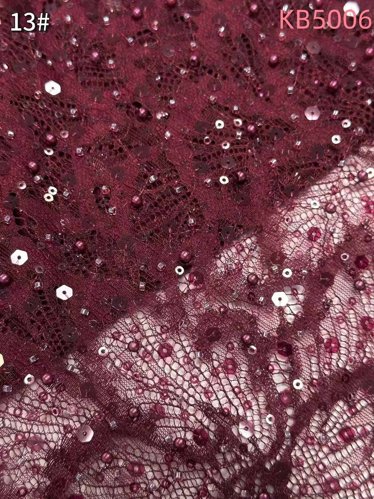 White Sequins Beaded Chantilly Lace Fabric African Lace Fabric 5 Yards High Quality 2025 Green Tulle Lace For Sewing KB5006