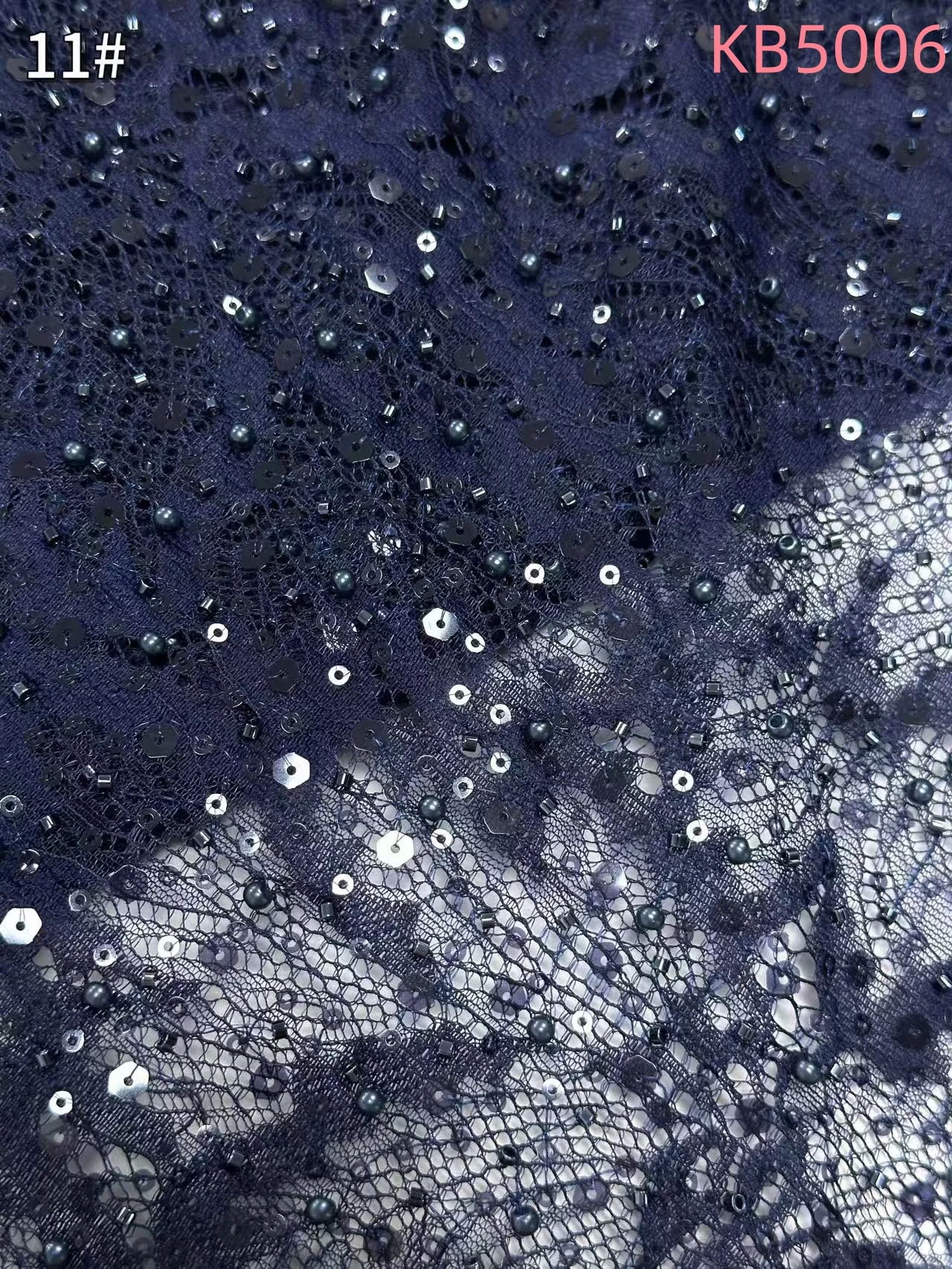 White Sequins Beaded Chantilly Lace Fabric African Lace Fabric 5 Yards High Quality 2025 Green Tulle Lace For Sewing KB5006