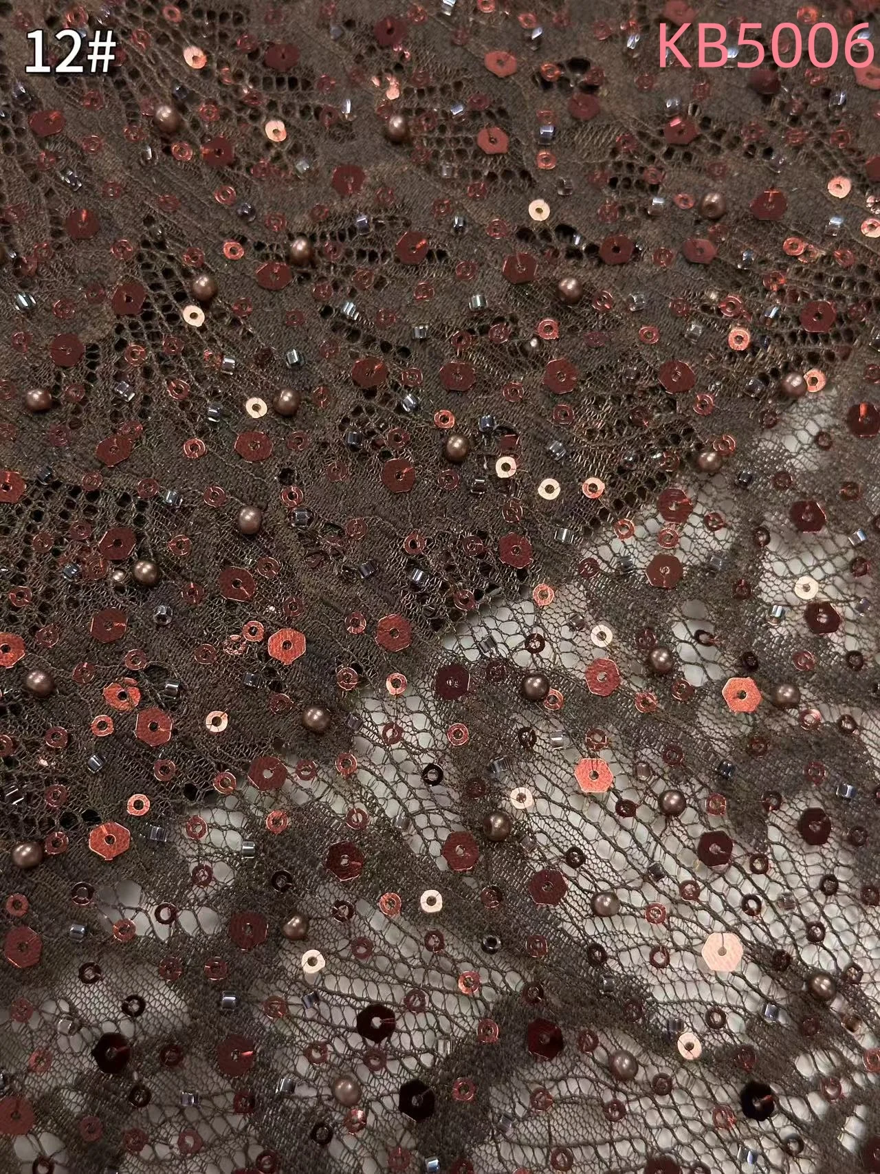 White Sequins Beaded Chantilly Lace Fabric African Lace Fabric 5 Yards High Quality 2025 Green Tulle Lace For Sewing KB5006