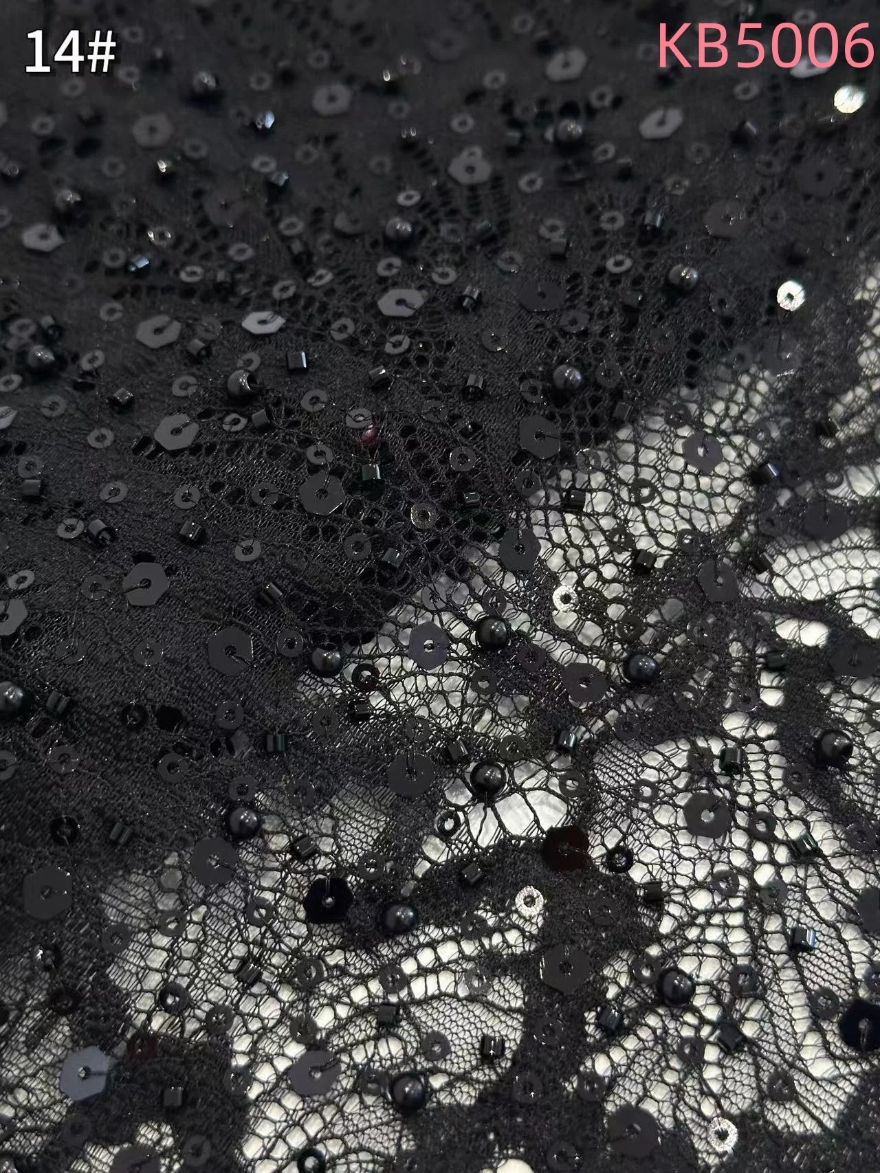 White Sequins Beaded Chantilly Lace Fabric African Lace Fabric 5 Yards High Quality 2025 Green Tulle Lace For Sewing KB5006