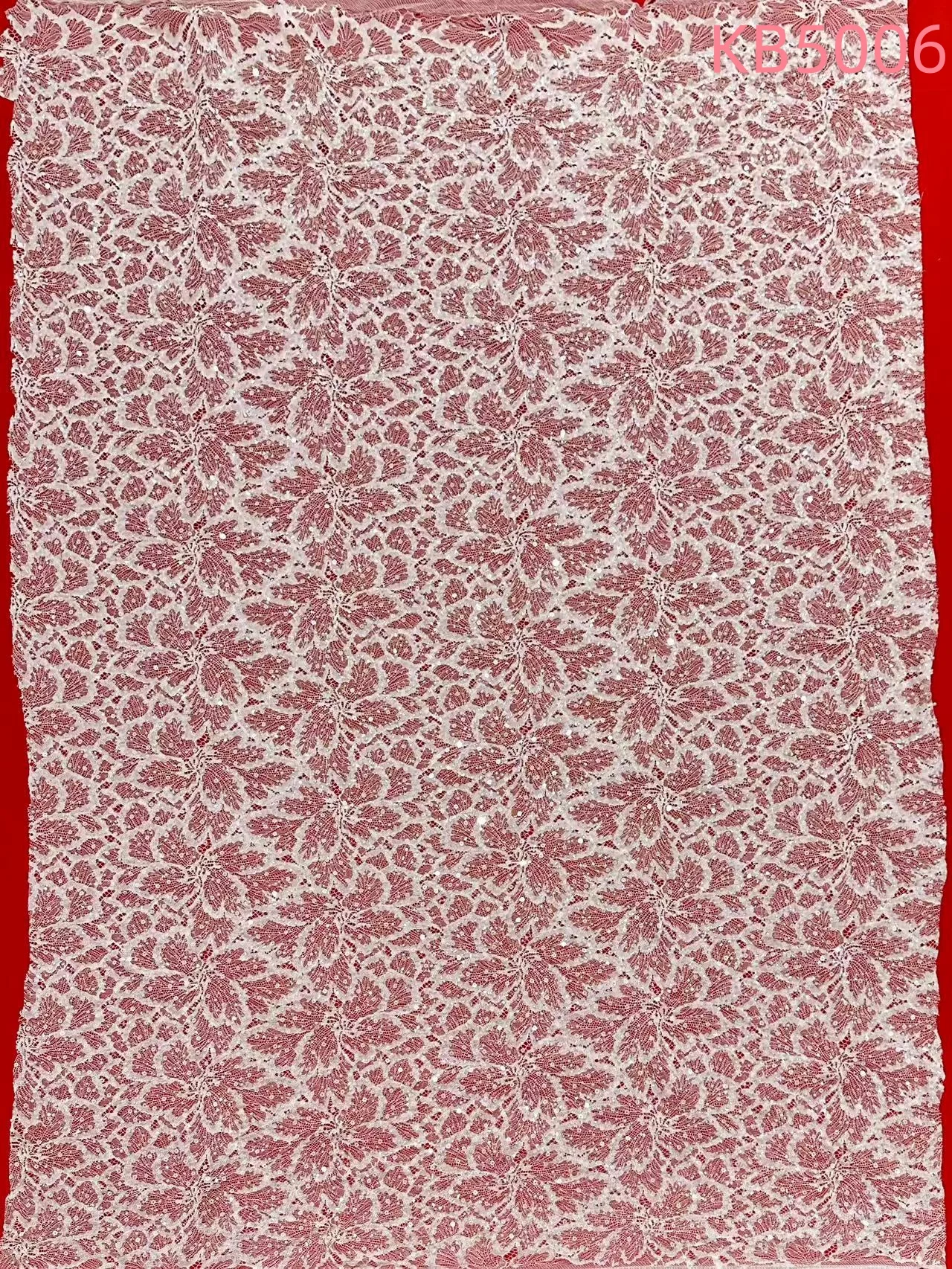 White Sequins Beaded Chantilly Lace Fabric African Lace Fabric 5 Yards High Quality 2025 Green Tulle Lace For Sewing KB5006