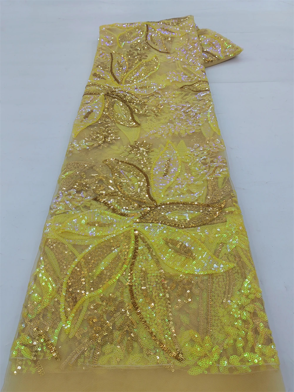 latest nigerian lace fabrics French Tulle Net Lace with Sequins and Beads African Embroidered Lace Fabric Lace Fabric for Sewing