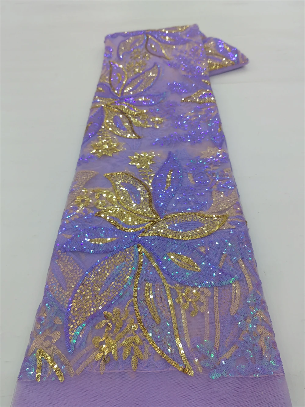 latest nigerian lace fabrics French Tulle Net Lace with Sequins and Beads African Embroidered Lace Fabric Lace Fabric for Sewing