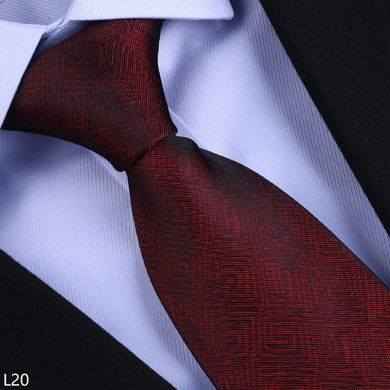 High Quality Checkered Pattern 100% Silk Tie For Men's Business Banquet 8cm Wide Handmade Knotted Shirt Accessory Silk Cravat