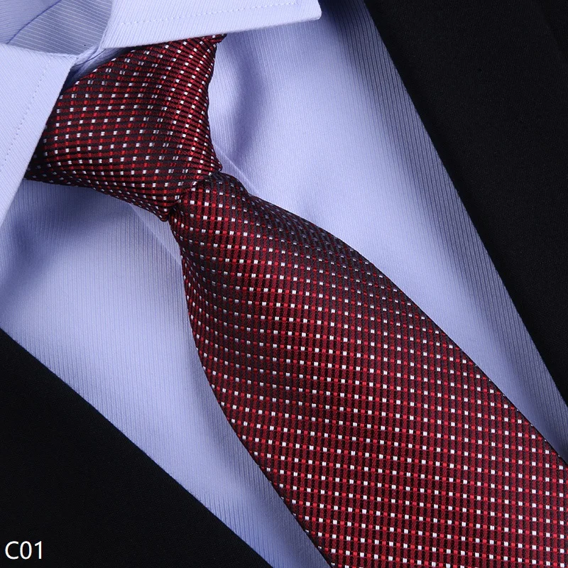 High Quality Checkered Pattern 100% Silk Tie For Men's Business Banquet 8cm Wide Handmade Knotted Shirt Accessory Silk Cravat