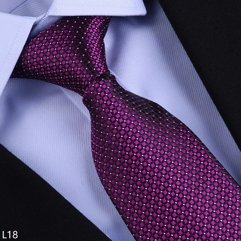High Quality Checkered Pattern 100% Silk Tie For Men's Business Banquet 8cm Wide Handmade Knotted Shirt Accessory Silk Cravat