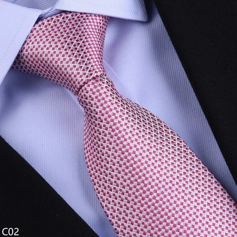 High Quality Checkered Pattern 100% Silk Tie For Men's Business Banquet 8cm Wide Handmade Knotted Shirt Accessory Silk Cravat