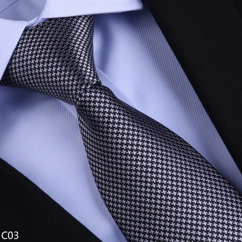 High Quality Checkered Pattern 100% Silk Tie For Men's Business Banquet 8cm Wide Handmade Knotted Shirt Accessory Silk Cravat