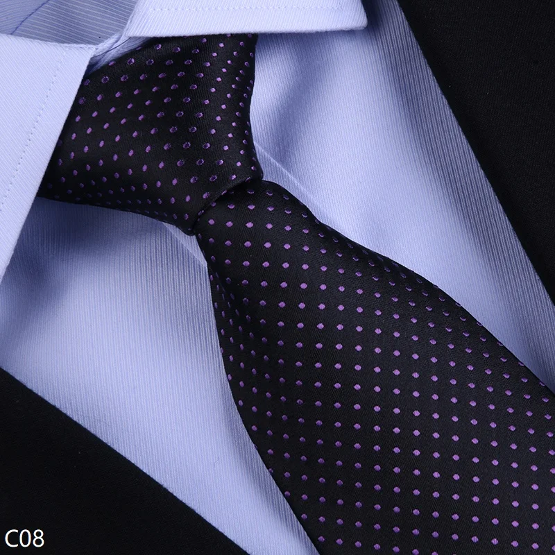 High Quality Checkered Pattern 100% Silk Tie For Men's Business Banquet 8cm Wide Handmade Knotted Shirt Accessory Silk Cravat
