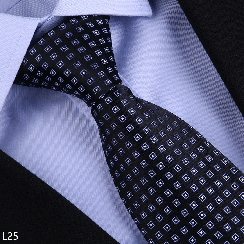 High Quality Checkered Pattern 100% Silk Tie For Men's Business Banquet 8cm Wide Handmade Knotted Shirt Accessory Silk Cravat