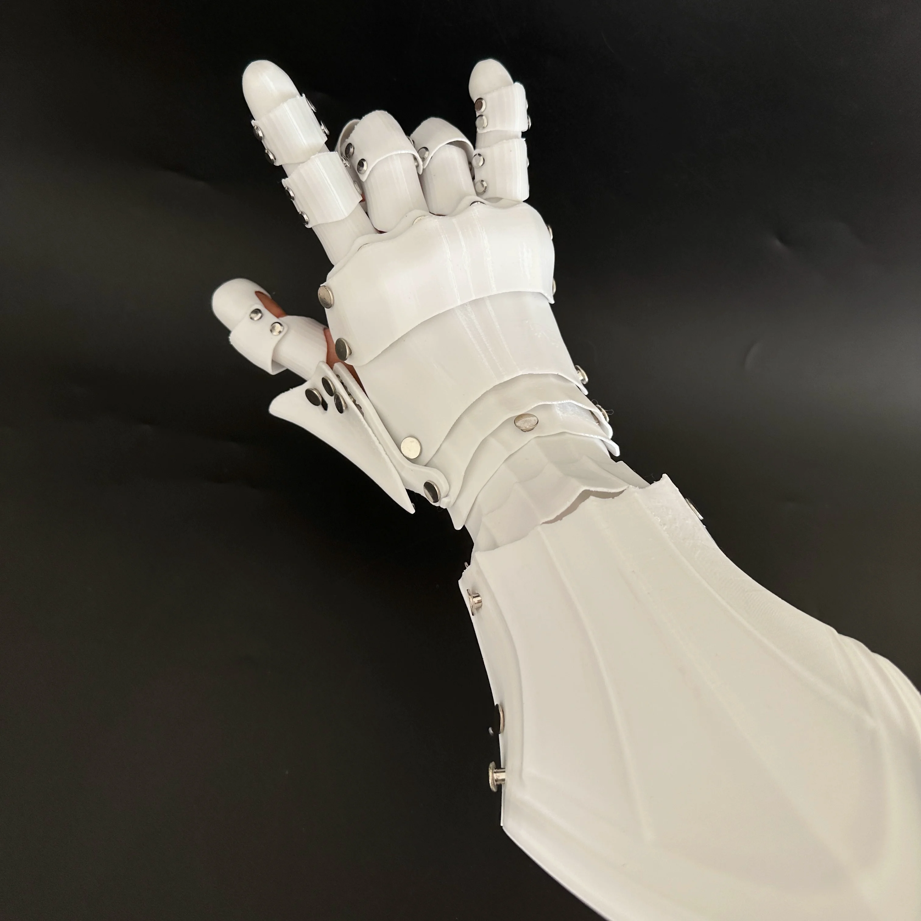 3D Printing Techwear Cyberpunk Mechanical Arm Armor Long Glove Retro Handsome Cosplay Costume Gift For Man