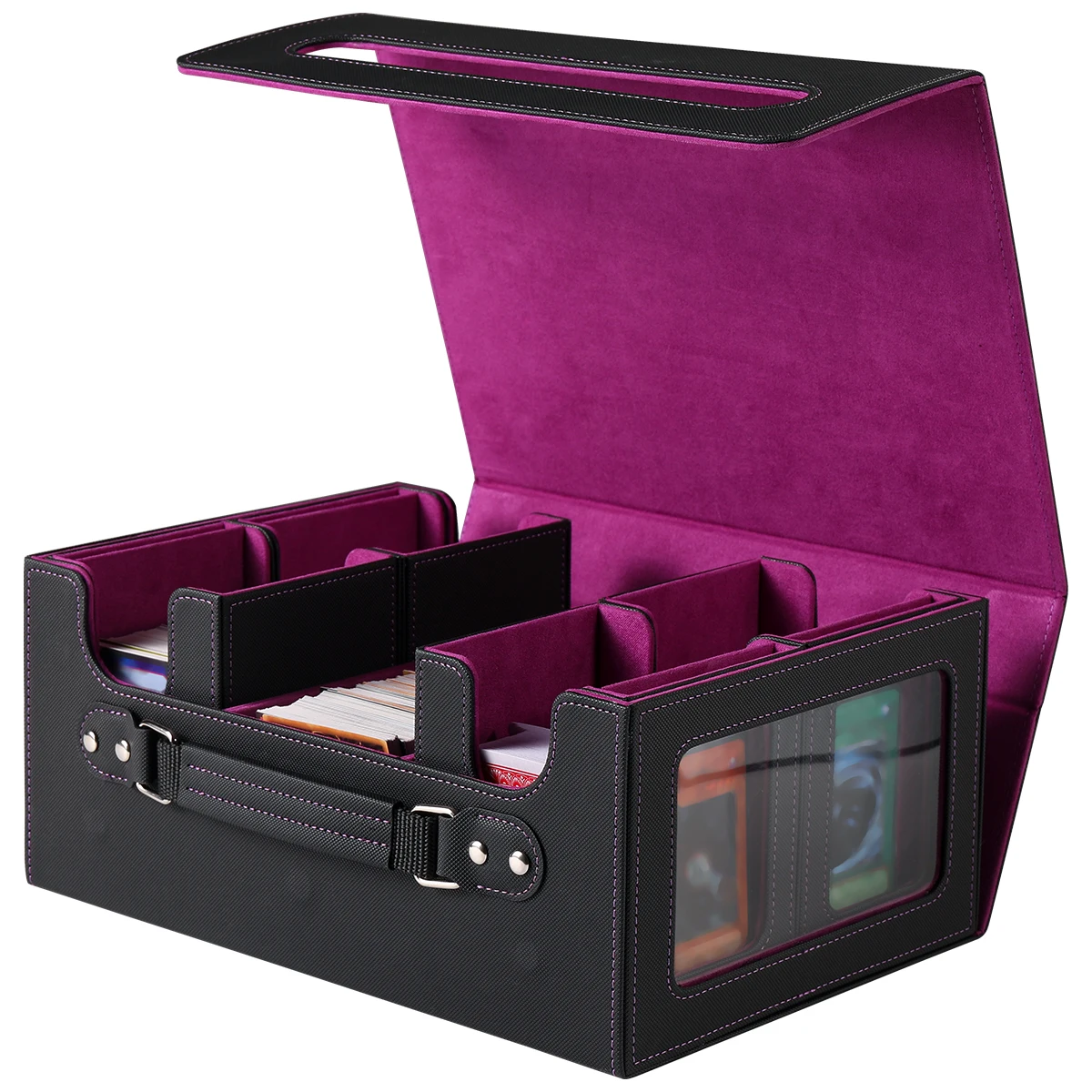 Card Box, Three Rows and Four Drawers Handheld Card Box, Multiple Colors to Choose from, Convenient for Going out and Storage