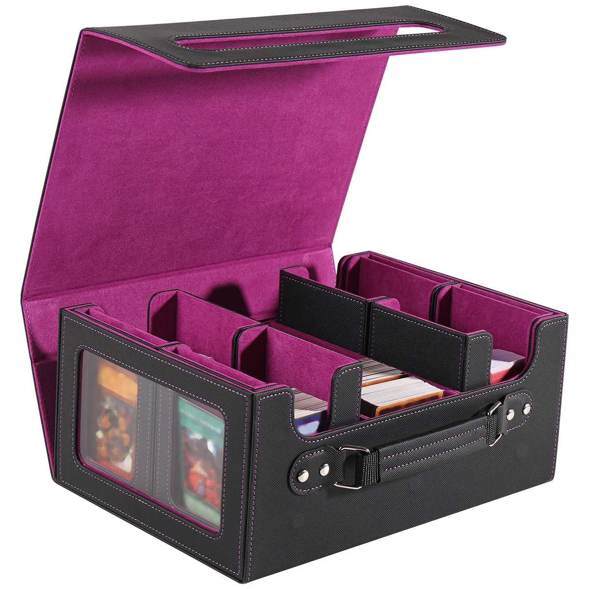 Card Box, Three Rows and Four Drawers Handheld Card Box, Multiple Colors to Choose from, Convenient for Going out and Storage