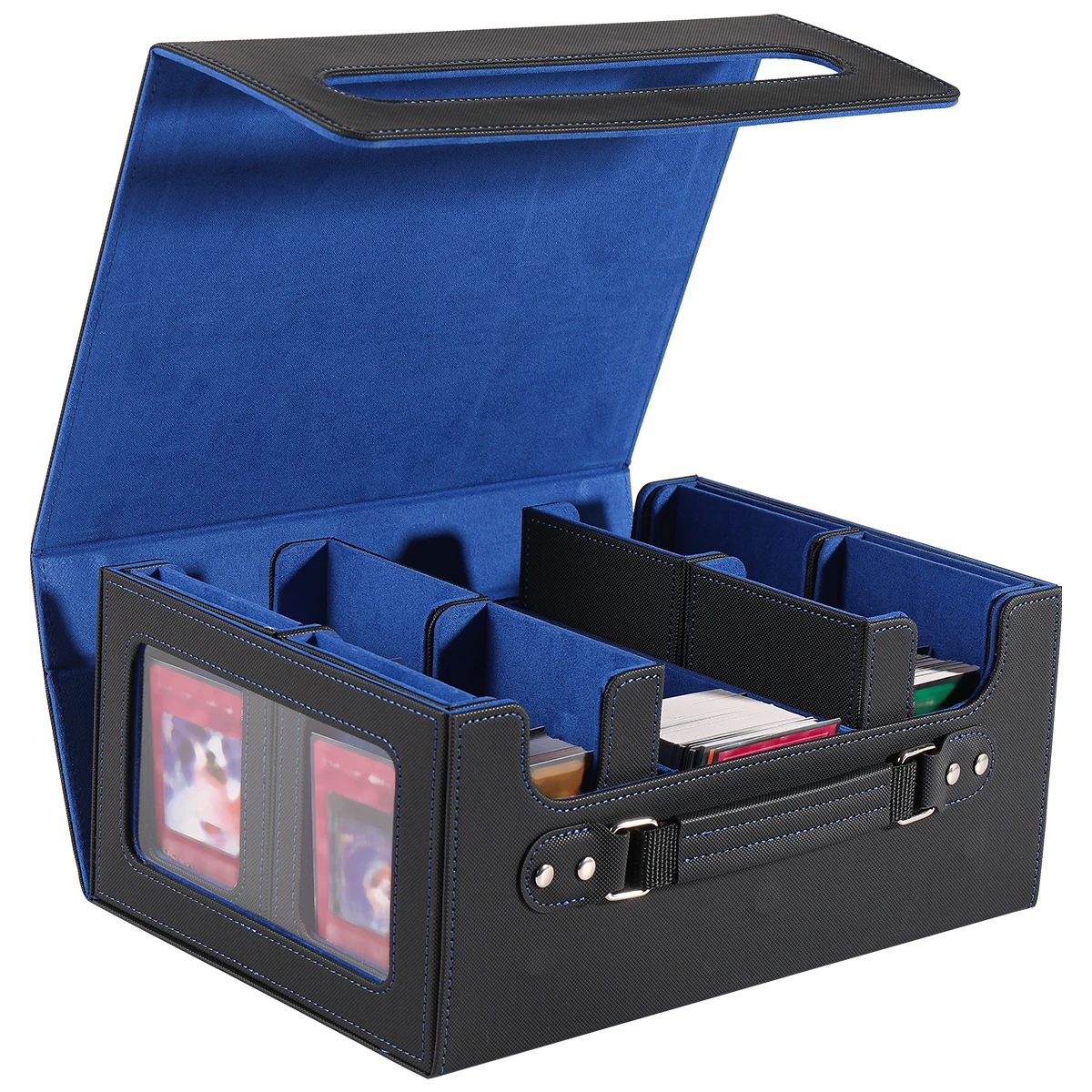 Card Box, Three Rows and Four Drawers Handheld Card Box, Multiple Colors to Choose from, Convenient for Going out and Storage