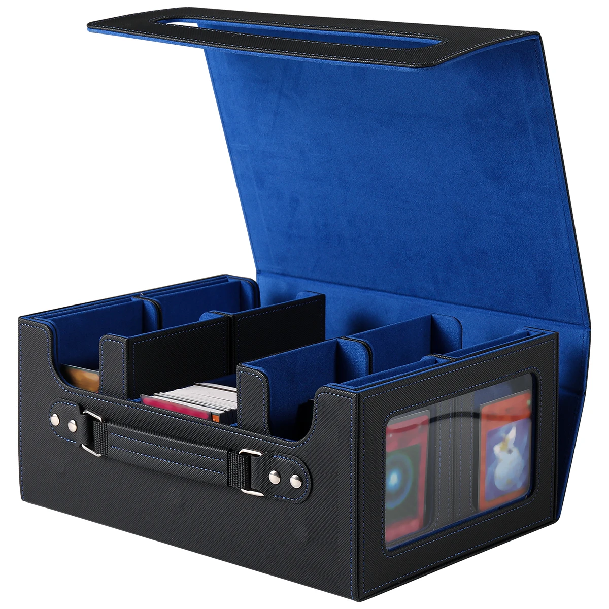 Card Box, Three Rows and Four Drawers Handheld Card Box, Multiple Colors to Choose from, Convenient for Going out and Storage