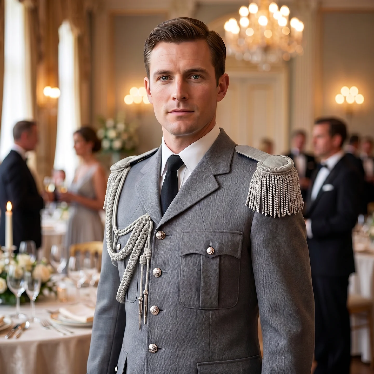 Handmade Silver Shoulder Epaulettes & Metallic Aiguillette for Formal Dress, Guard Uniform, Film Collection