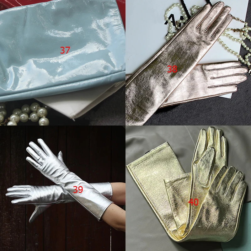 Customize Men's Gloves Real Leather Extra Long Straight Style Sheepskin Winter Warm Cuff New Women's Long Glove Opera