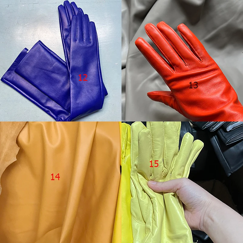 Customize Men's Gloves Real Leather Extra Long Straight Style Sheepskin Winter Warm Cuff New Women's Long Glove Opera