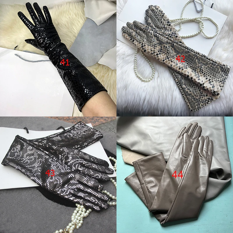 Customize Men's Gloves Real Leather Extra Long Straight Style Sheepskin Winter Warm Cuff New Women's Long Glove Opera