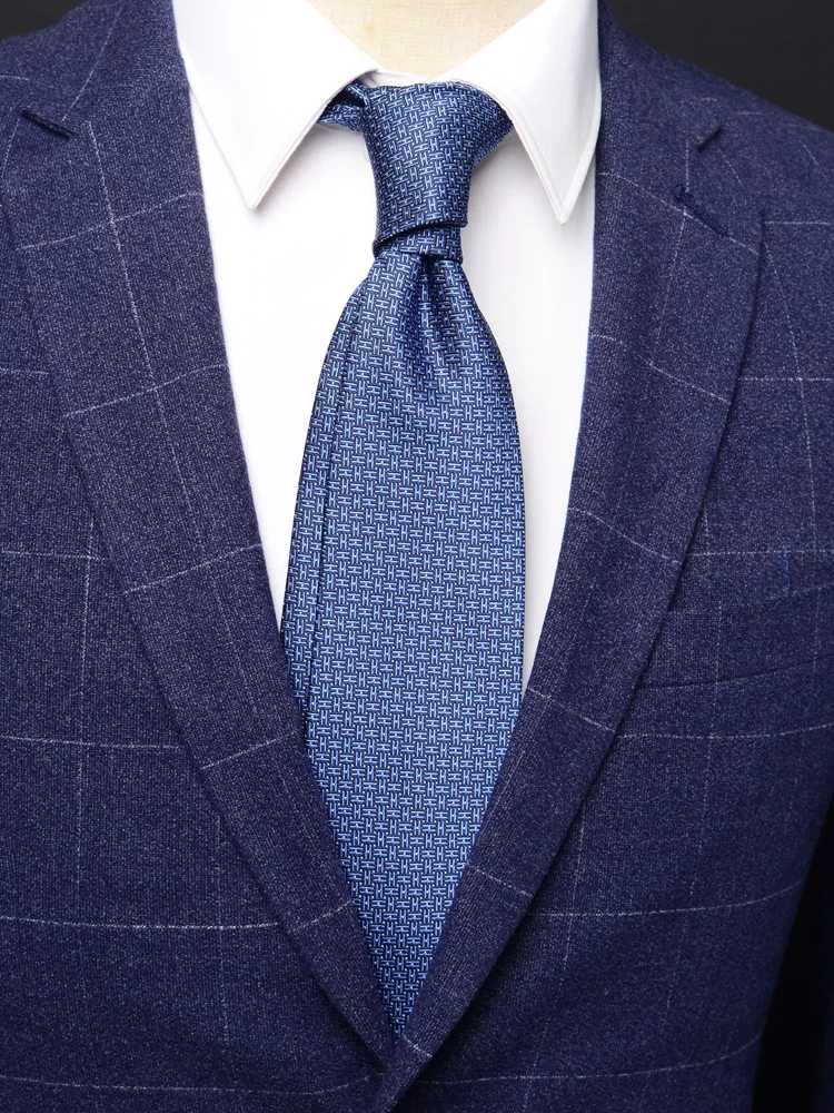 High Quality 100% Silk Men's Tie Red Blue Gray Letter H 8cm Narrow Version Business Banquet Shirt Accessories Silk Necktie