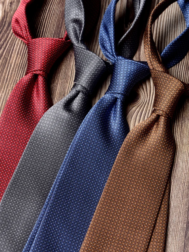 High Quality 100% Silk Men's Tie Red Blue Gray Letter H 8cm Narrow Version Business Banquet Shirt Accessories Silk Necktie