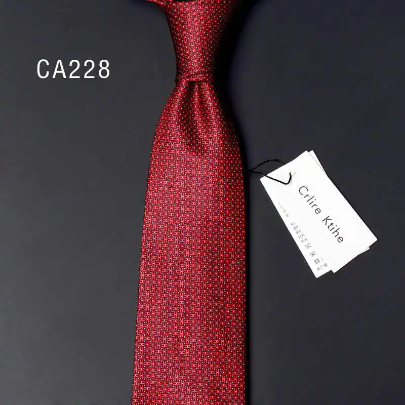 High Quality 100% Silk Men's Tie Red Blue Gray Letter H 8cm Narrow Version Business Banquet Shirt Accessories Silk Necktie