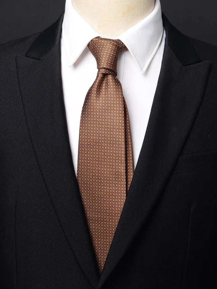 High Quality 100% Silk Men's Tie Red Blue Gray Letter H 8cm Narrow Version Business Banquet Shirt Accessories Silk Necktie