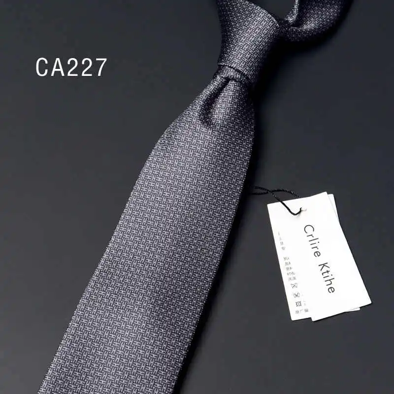 High Quality 100% Silk Men's Tie Red Blue Gray Letter H 8cm Narrow Version Business Banquet Shirt Accessories Silk Necktie