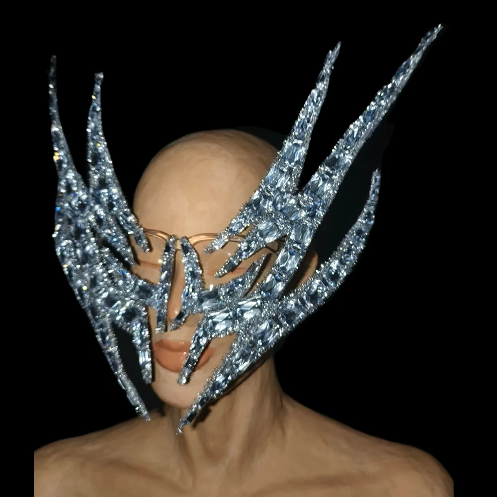 Rhinestone Eye Mask Women Unisex Club Party Prom Crystal Glasses Halloween Masquerade Fancy Ball Stage Show Performance Mask