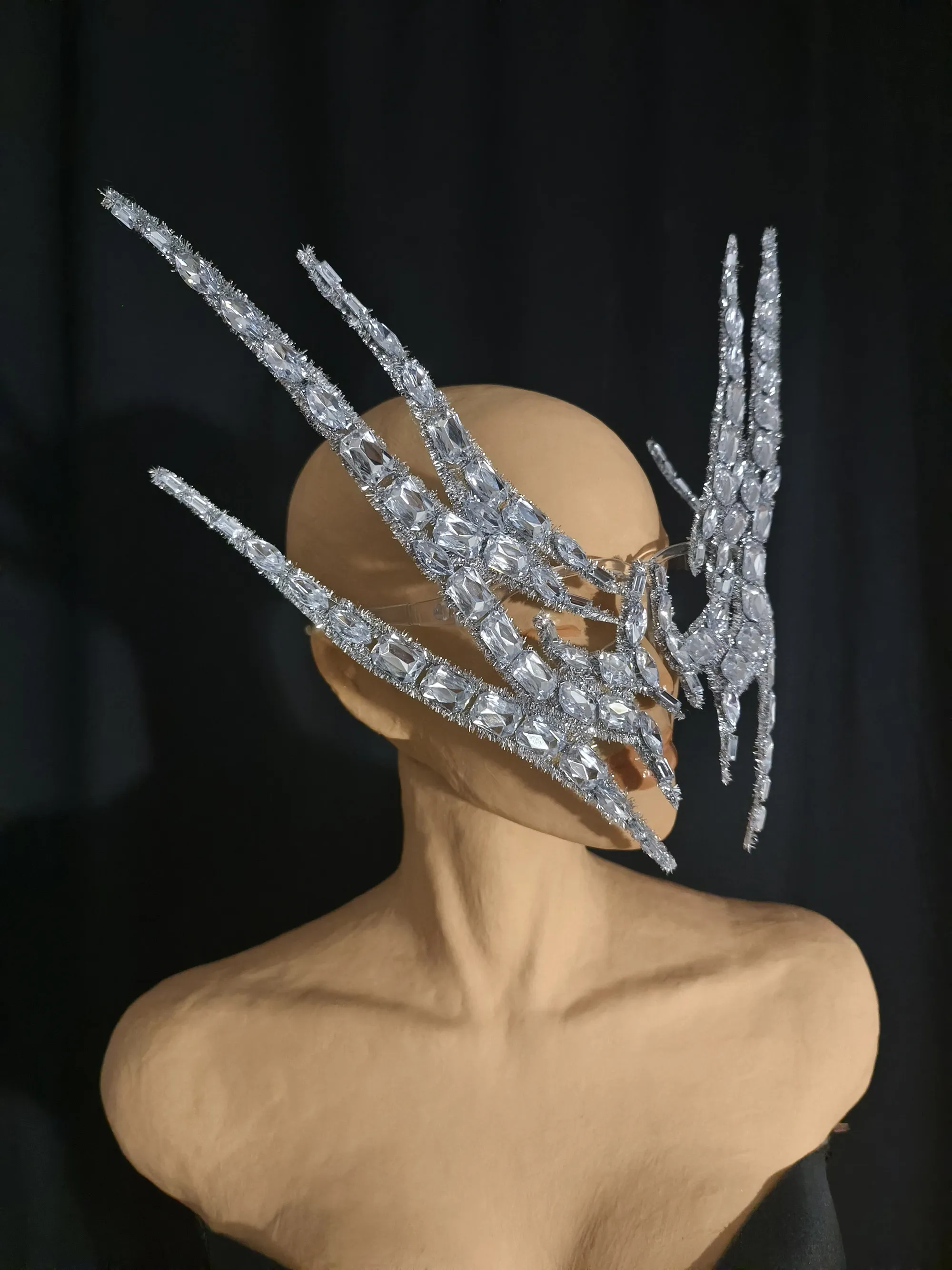 Rhinestone Eye Mask Women Unisex Club Party Prom Crystal Glasses Halloween Masquerade Fancy Ball Stage Show Performance Mask