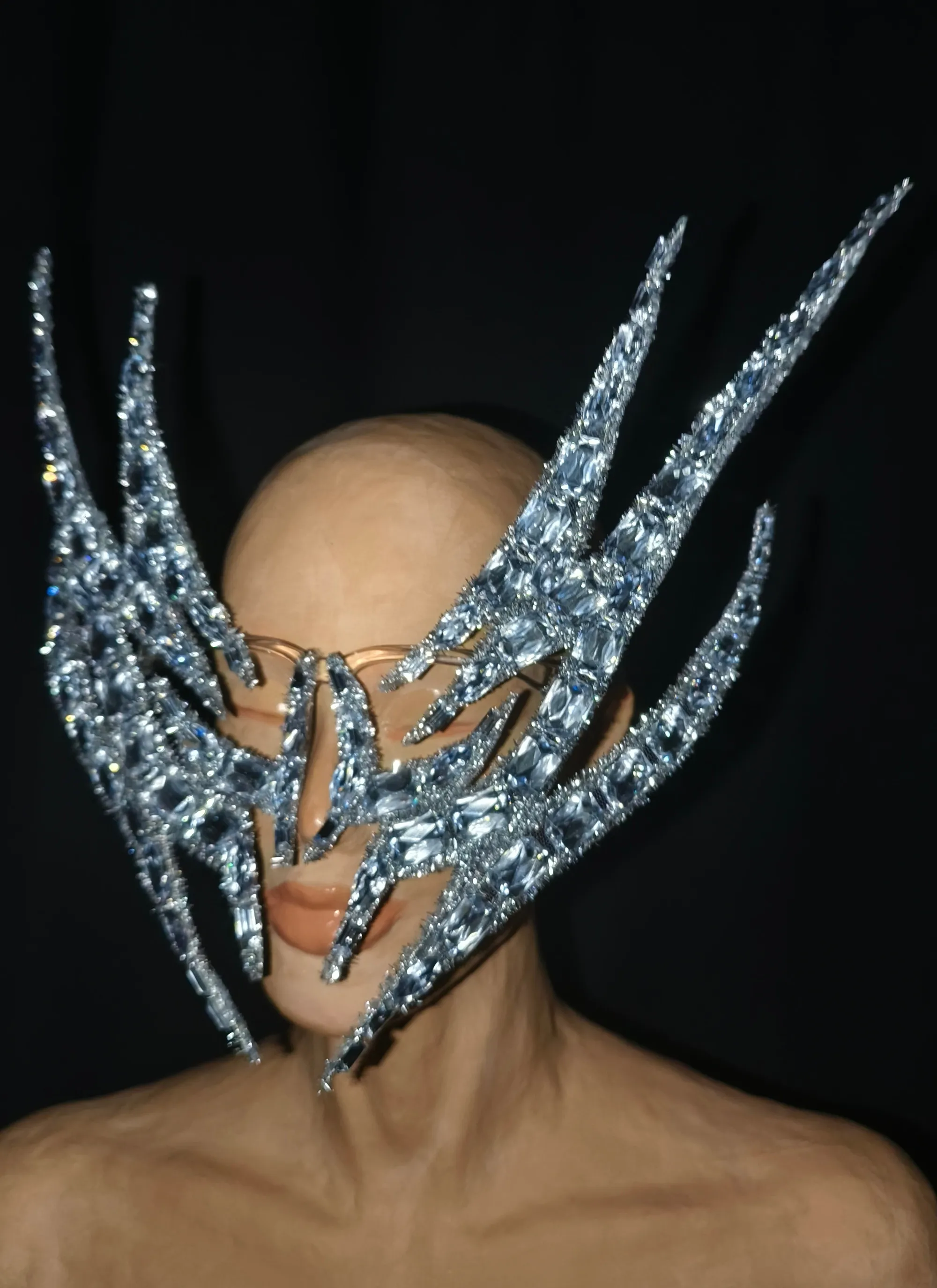 Rhinestone Eye Mask Women Unisex Club Party Prom Crystal Glasses Halloween Masquerade Fancy Ball Stage Show Performance Mask