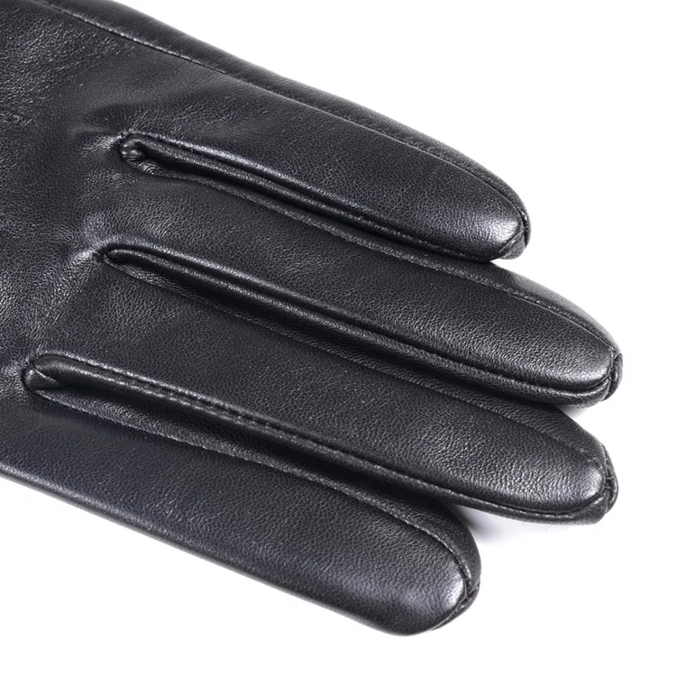 40cm Men's Black Sheepskin Real Leather Medieval Renaissance Long Cuff Zipper Knight Gauntlet Elbow Long Gloves