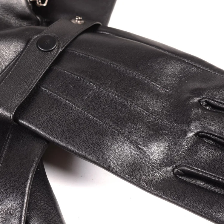 40cm Men's Black Sheepskin Real Leather Medieval Renaissance Long Cuff Zipper Knight Gauntlet Elbow Long Gloves