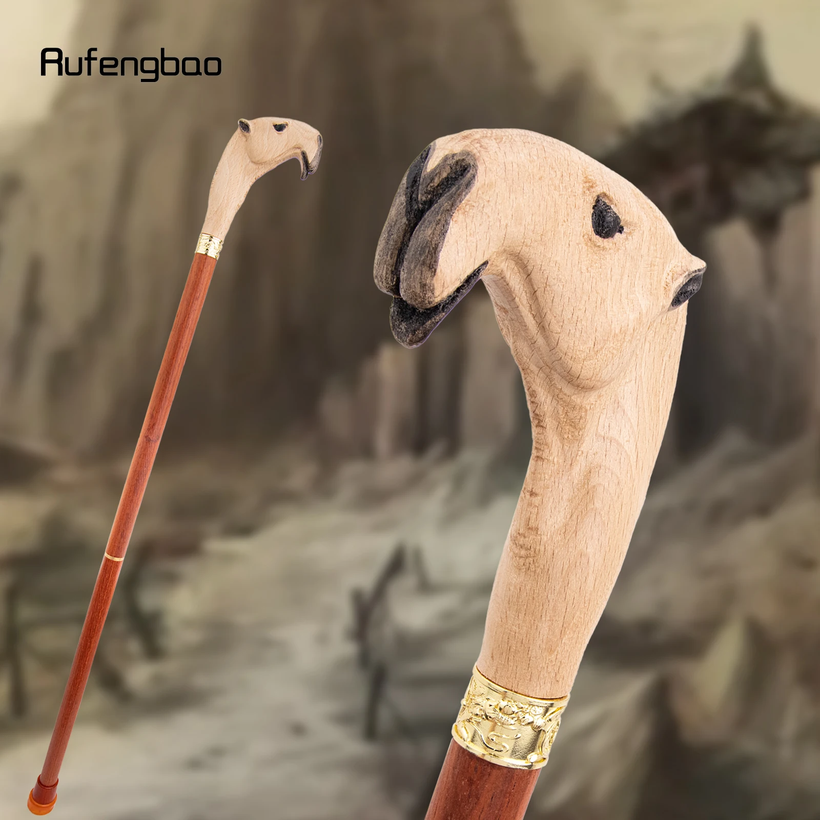 Yellow Red Camel Wooden Fashion Stick Decorative Vampire Cospaly Party Wood Cane Mace Wand Crosier 94cm Performance Stage Cane