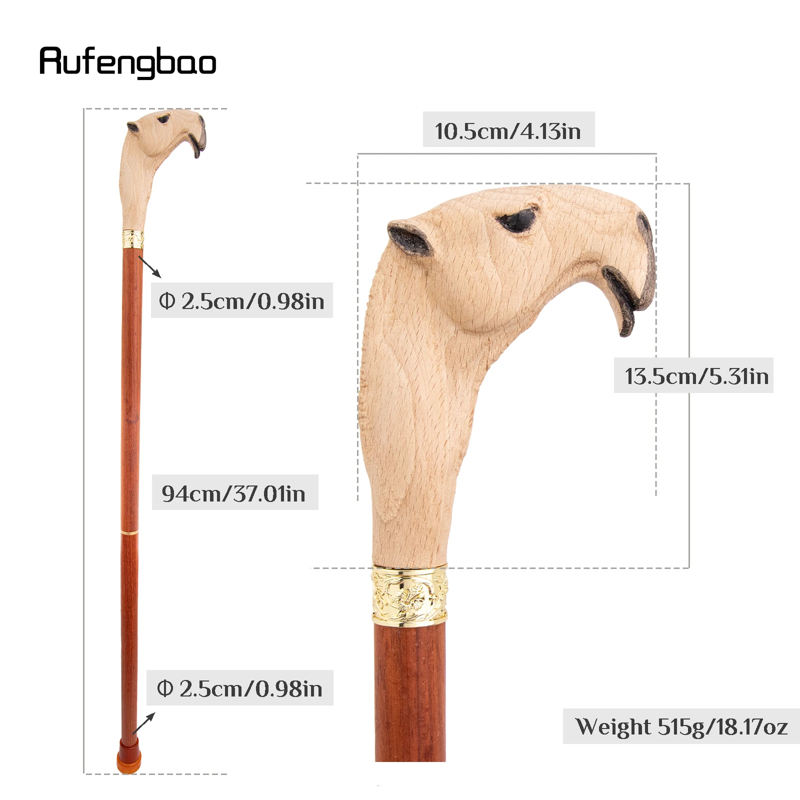 Yellow Red Camel Wooden Fashion Stick Decorative Vampire Cospaly Party Wood Cane Mace Wand Crosier 94cm Performance Stage Cane