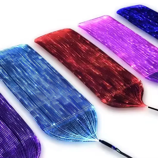 140cmx100cm RGB Luminous LED Light Fiber Optic Fabric for Glowing Shoes Clothes Bags - 4.59ftx3.28ft Size