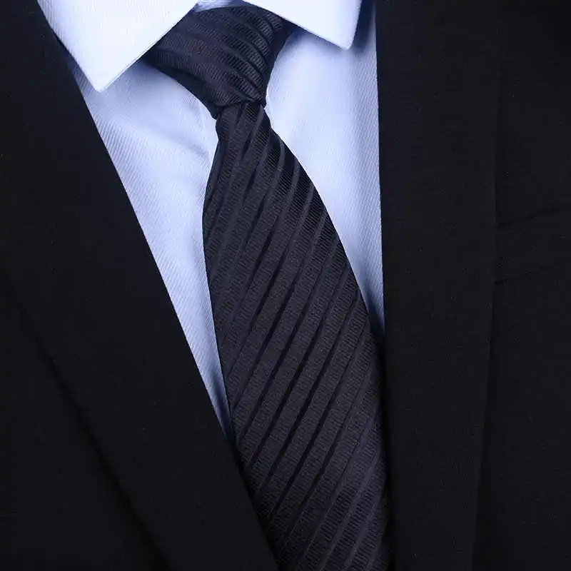 High Quality 100% Real Silk Tie For Men's Business Banquet Formal Shirt Accessories With Fashionable Striped Pattern 8CM Necktie