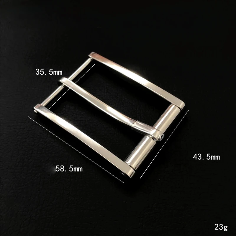 35mm Pure Titanium Pin Buckle Black Leather Belt Strap Full Grain Cowhide One Piece Screw for Fashionable Men And Women