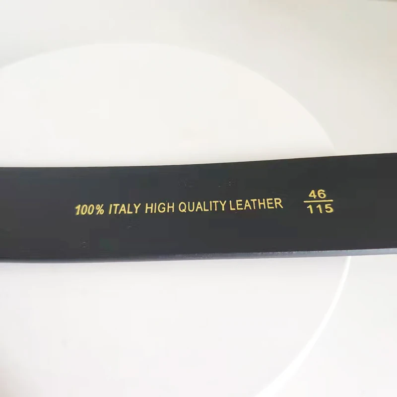 35mm Pure Titanium Pin Buckle Black Leather Belt Strap Full Grain Cowhide One Piece Screw for Fashionable Men And Women