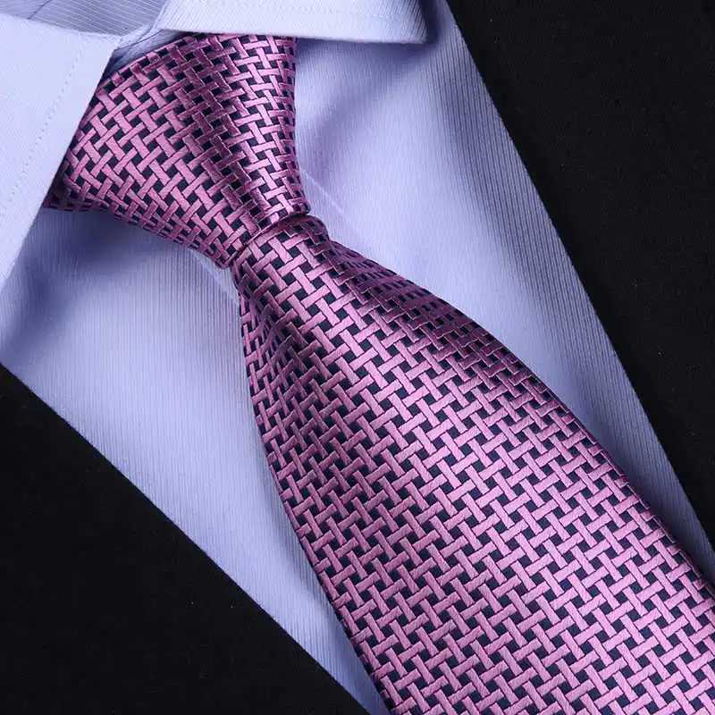 Top Quality 100% Real Silk Tie Men's Formal Shirt Accessories For Business Banquets Professional Black Blue Stripes 8CM Necktie