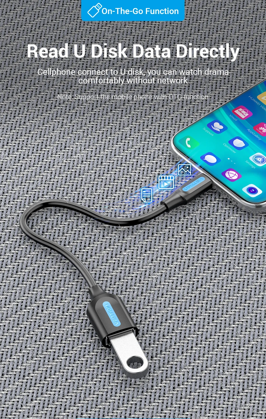 Vention OTG C Type Adapter OTG Cable Type C to USB A 3.0 2.0 Female Cable Adapter for MacBook Pro Xiaomi Mi 9 Type-C Converter