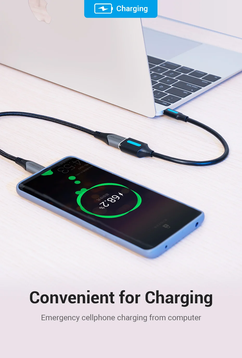 Vention OTG C Type Adapter OTG Cable Type C to USB A 3.0 2.0 Female Cable Adapter for MacBook Pro Xiaomi Mi 9 Type-C Converter