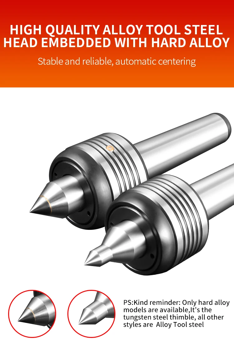 MT3 MT4 Morse Taper Live Center High Precision Rotating Center for Lathe Machine Standard Alloy Revolving Centre CNC