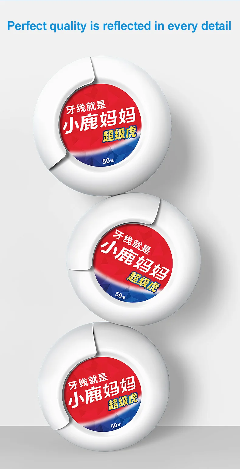 Super Deer 50m Mint Flavored Dental Flosser Oral Hygiene Teeth Cleaning Wax Toothpick Dental Floss Teeth Flosser Tooth Clean