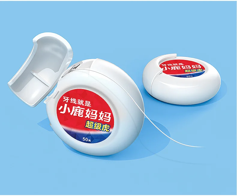 Super Deer 50m Mint Flavored Dental Flosser Oral Hygiene Teeth Cleaning Wax Toothpick Dental Floss Teeth Flosser Tooth Clean