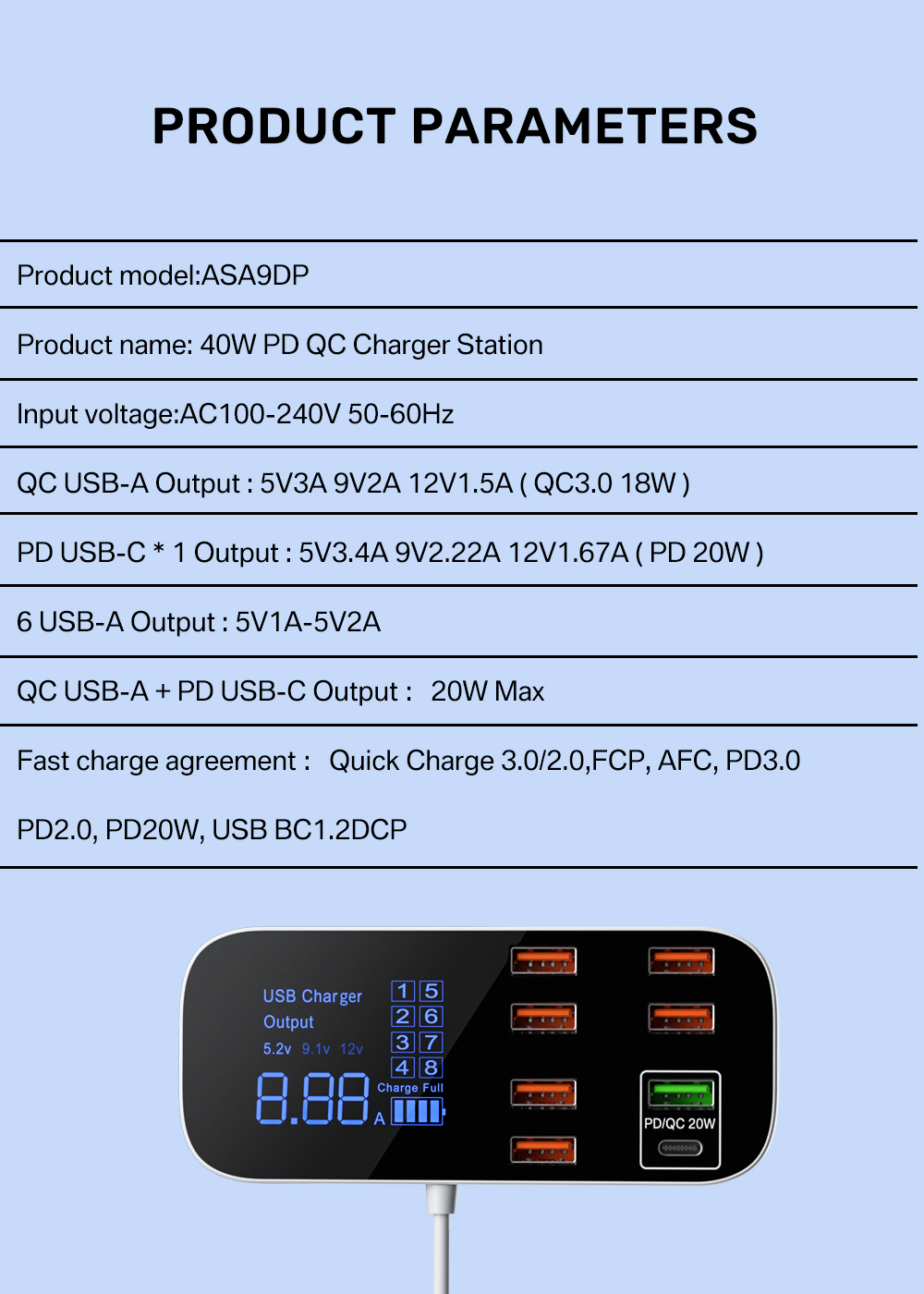 Quick Charge USB Charger HUB Tablet Portable Travel Mobile Phone Charger Adapter Fast Charger For iPhone xiaomi huawei samsung