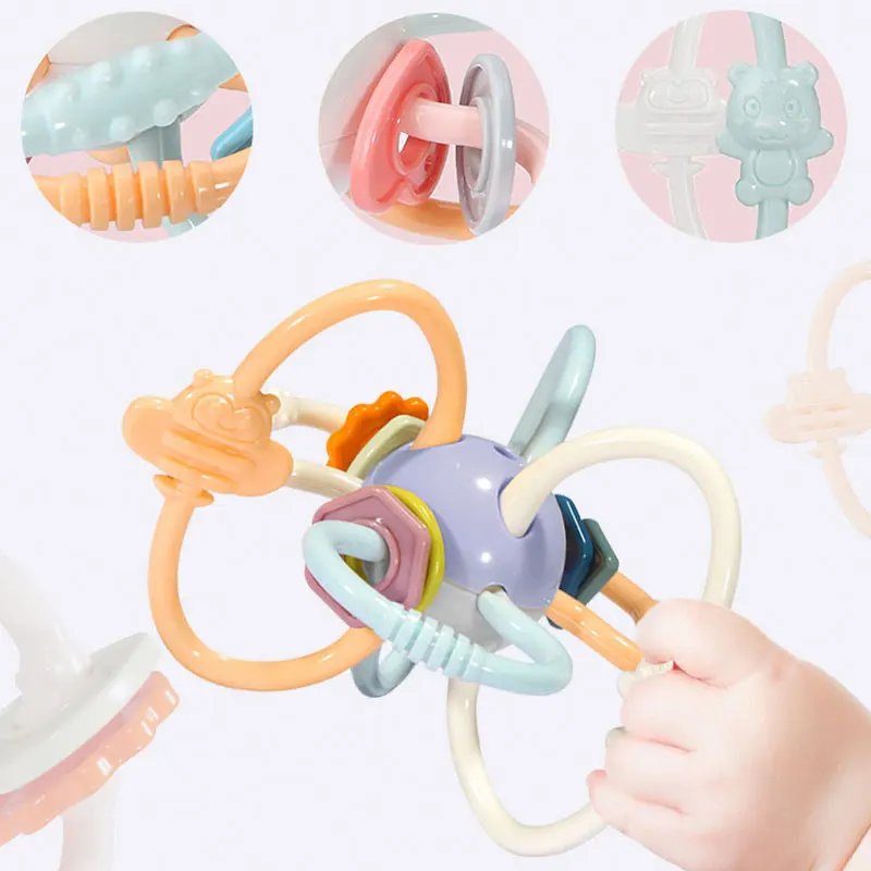 Baby Toys 1 to 2 Years Musical Rainstick Baby Teether Newborn Toys Accessories Soft Sensory Hammer Game For Baby 6 12 Months